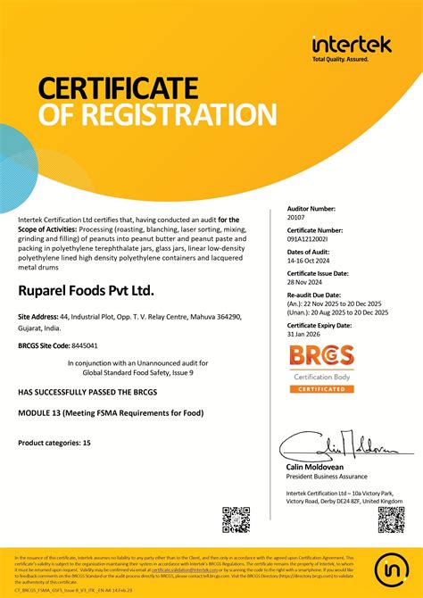 AWARDS & CERTIFICATES – RUPAREL FOODS PVT. LTD.