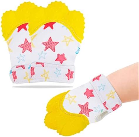 Buy Koochie-Koo Printed Infant Teething Mittens Food Grade Silicone ...
