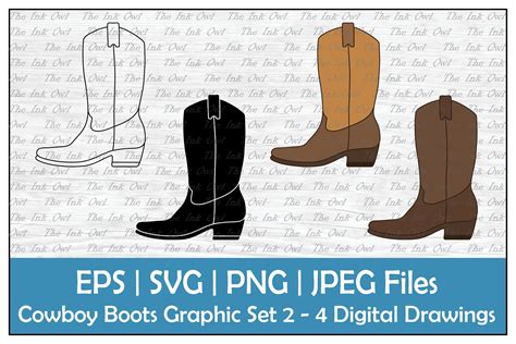 Cowboy Boot Ink Drawing