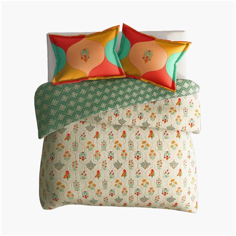 Buy PORTICO Gulmarg Floral Printed Cotton 3Pcs King Bedsheet Set from ...