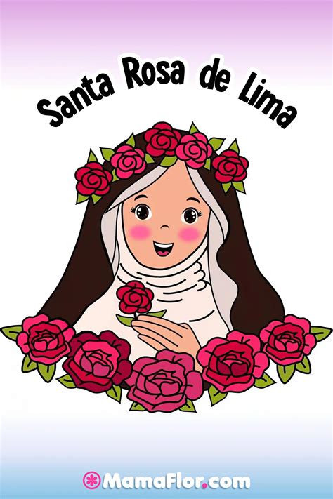 Dibujos de Santa Rosa de Lima para niños - MamaFlor.com