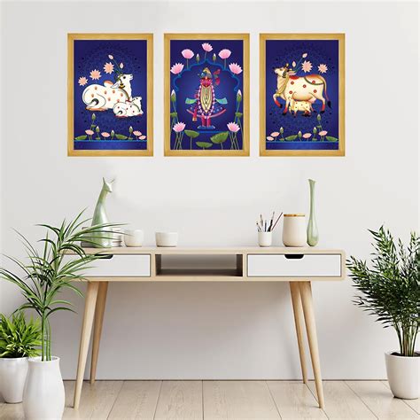 Amazon Brand - Umi Set of 3 Pichwai Framed Art Painting without glass ...