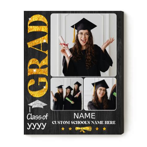 Custom Grad Photo Canvas Print, Class Of 2025 Senior Night Gift ...