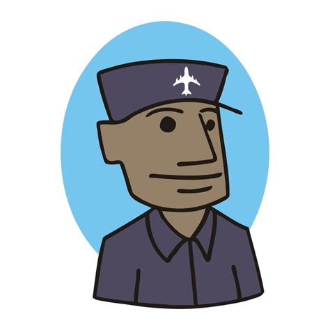 Vector illustration of a worker character in airport in cartoon style ...