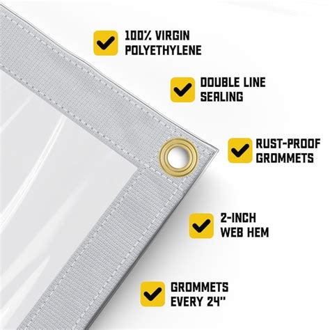 Core Tarps 10-ft x 10-ft White Commercial Vinyl 20-mil Tarp CT-101 ...