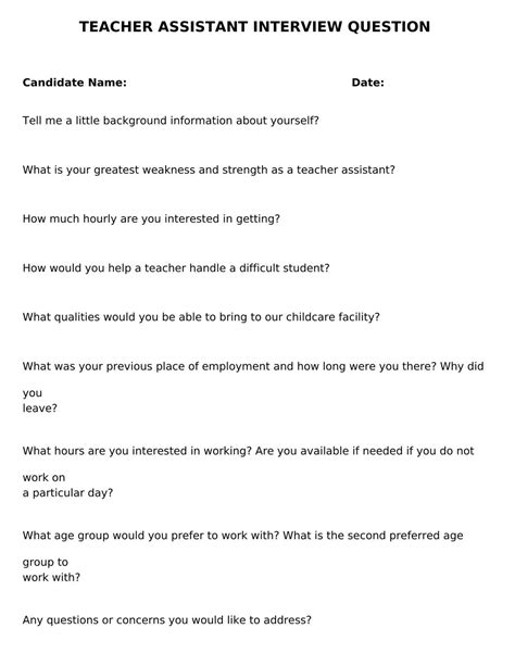 Teaching Assistant Job Interview Questions 的图像结果
