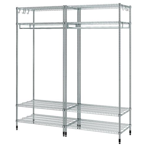 OMAR shelving unit with clothes rail, galvanised, 186x50x201 cm (731 ...