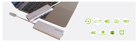 Cadyce USB-C to 2xUSB 3.0/ GiGABIT ETHERNET/HDMI (4K)/ Adapter with USB ...