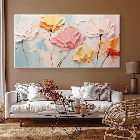 Buy Original 3D Framed Flower Textured Wall Art Abstrat Pink Gold ...