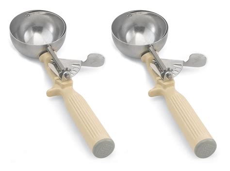 Vollrath (47141) Round Bowl Dishers, Set of 2 (Size 10, Ivory, 18-8 ...