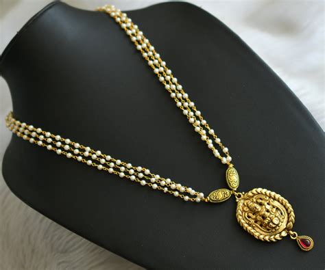Antique kemp Lakshmi pearl chain haar dj-41968 – dreamjwell