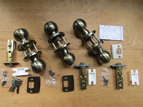 Buy Pair of ROUND BALL Antique Brass Sprung Mortice Lever Latch Lock ...