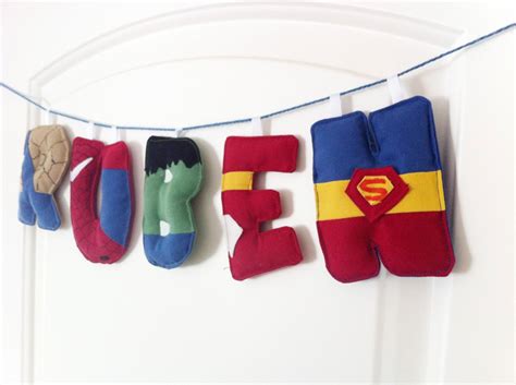 Letras Nombre Superheroes - Estela y Pepel - Handmade - Hecho a mano