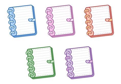 Ensemble de notes de lettre de livre de journal mignon pour écrire avec ...