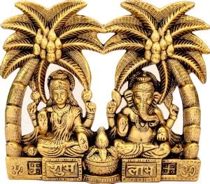 Kraft Bugs Oxidized Metal Lord Of Laxmi - Ganesha With Coconut Tree ...