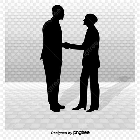 People Shaking Hands Silhouette