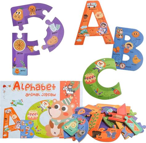 JCREN Wooden Jumbo Alphabet ABC Letter Toddler Puzzles India | Ubuy