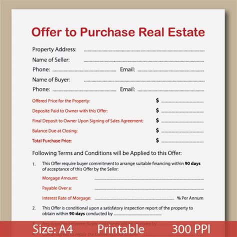 Image result for Real Estate Offer Form