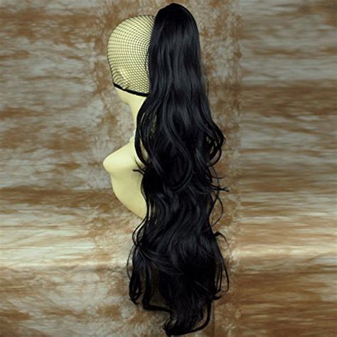 Long BLACK Pony Tail Clip In Hair Extension wigs : Amazon.in: Beauty