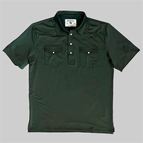 Pearl Snap Polo- Pineneedle – Rowel Western Wear