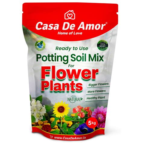 Casa De Amor Organic Flower Potting Soil Mix for Home Garden Flower Pl