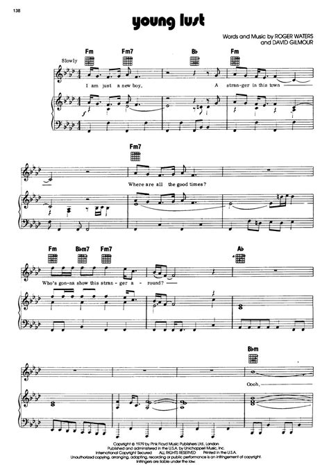Pink Floyd-Young Lust Sheet Music pdf, - Free Score Download ★