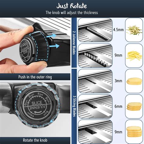 Buy ADOV Mandoline Slicer Professional, Stainless Steel Blade Vegetable ...
