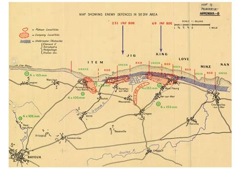 D-Day German Defenses Map : Original Hand Drawn Map Dday Invasion Stock ...