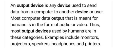Explain input device and output device and give examples for each ...
