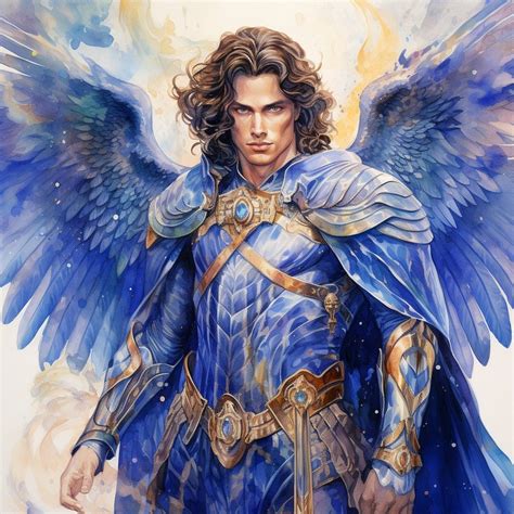 Archangel Saint Michael Clip Art 4 JPG Mix Media Card Making ...