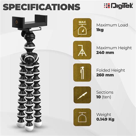 Buy DIGITEK® (DTR 260 GT) Gorilla Tripod/Mini 33 CM (13 Inch) Tripod ...