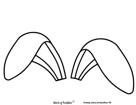 Bunny Ears Template - 30 Printable Bunny Ears Outlines To Cut Out