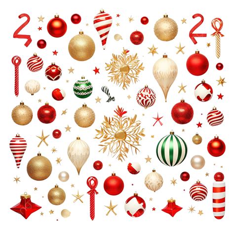 Different Christmas Elements, Top View Vector Illustration, Winter ...