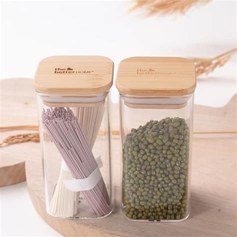 Buy The Better Home Pack of 2 Kitchen Accessories Item with Bamboo Lid ...