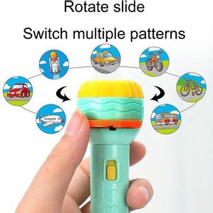 Cheetoy Mini projector flashlight torch for kids , 6 slider, 48 ...