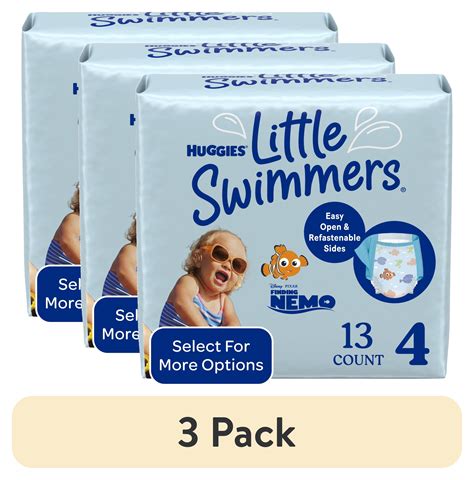 (3 pack) Huggies Little Swimmers Disposable Swim Diapers, Size 4 (24-34 ...