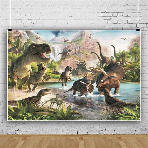 Buy Laeacco 5x3ft Jurassic Photography Background Tyrannosaurus Photo ...
