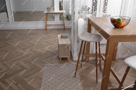 Premium Photo | Modern living room with parquet floor and stylish furniture
