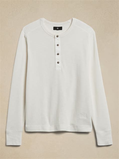 Double-Knit Henley T-Shirt | Banana Republic