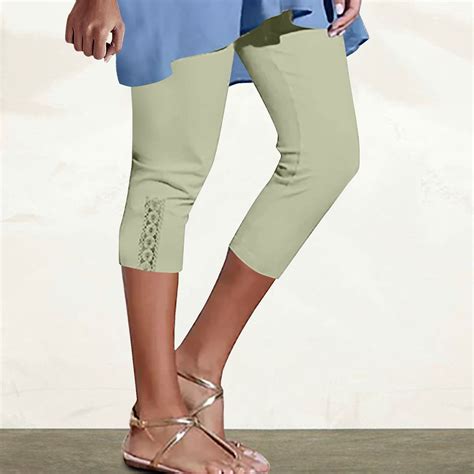 jsaierl Capri Leggings for Women Summer Elastic Waist Capri Shorts ...