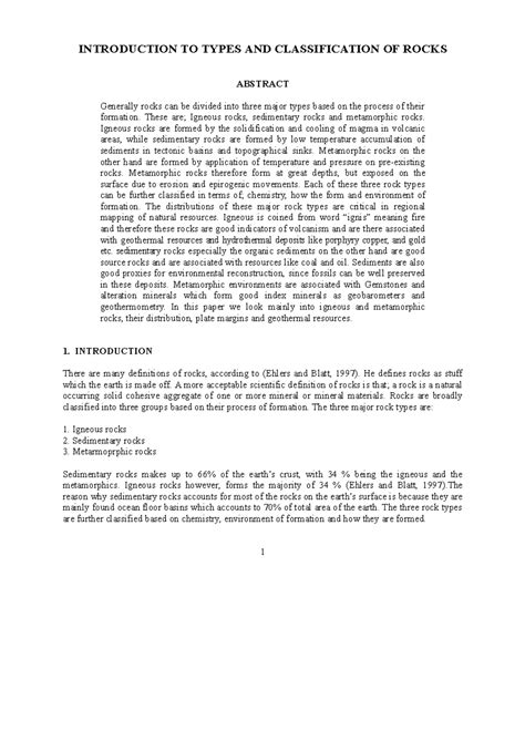 Classification of Rocks - INTRODUCTION TO TYPES AND CLASSIFICATION OF ...