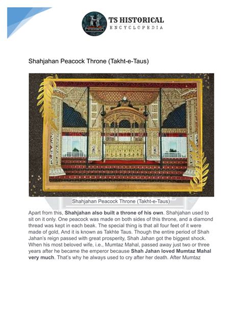 PPT - Shah Jahan 4th Mughal Emperor - TS Historical PowerPoint ...