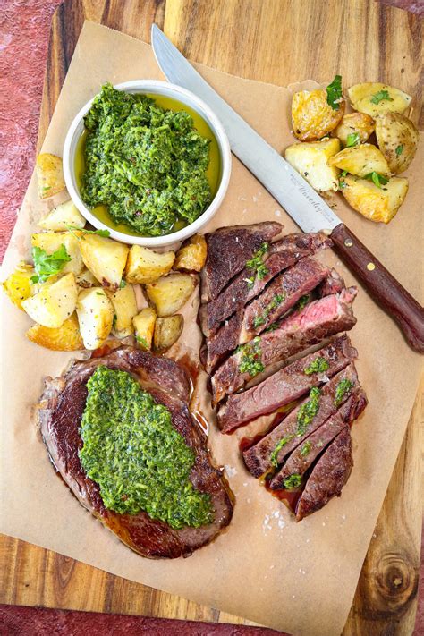 Recipe :: Scotch fillet steaks with chimichurri - Adelady