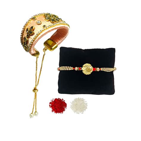 Evisha Rakhi For Brother And Bhabhi | Rakhi Comb-203-Kada-70 rakhi ...