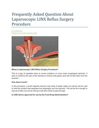 Image result for Linx Procedure Recovery