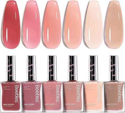 Amazon.com : Beetles Jelly Nail Polish Set P186,6 Colors Burgundy Pink ...