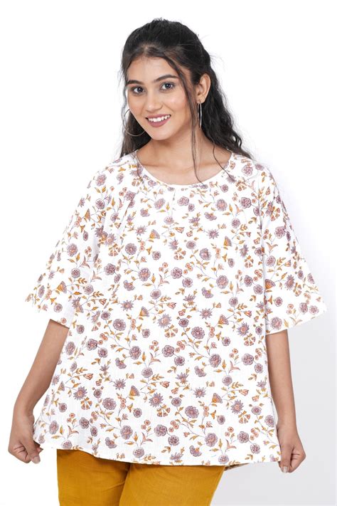 Aurora Flora Hand Block Printed Top