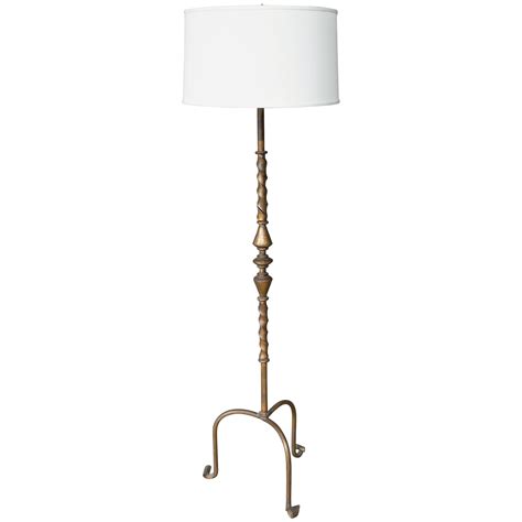 Spanish Wrought Iron Floor Lamp with a Tripod Base For Sale at 1stDibs ...
