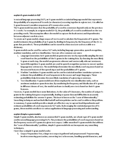 Unit 3 LM NLP - wrf - explain N-gram models in NLP In natural language ...