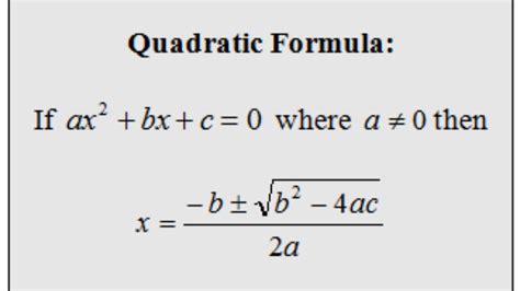 Solving Quadratic Using the Quadratic Formula 的图像结果
